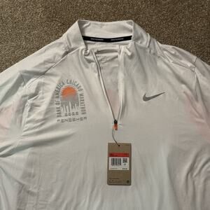 NIKE 2022 Chicago Marathon Men’s White Orange Running Shirt DX4501-100 Sz L NWT